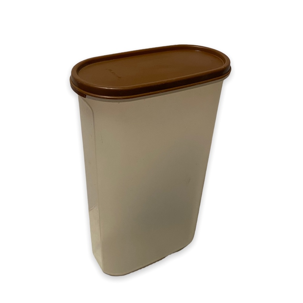 Vtg Tupperware Tall Modular Mate Container 12 1/4 Cup 1615-2  Brown Lid